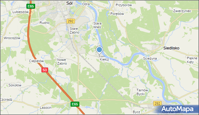 mapa Kiełcz, Kiełcz na mapie Targeo